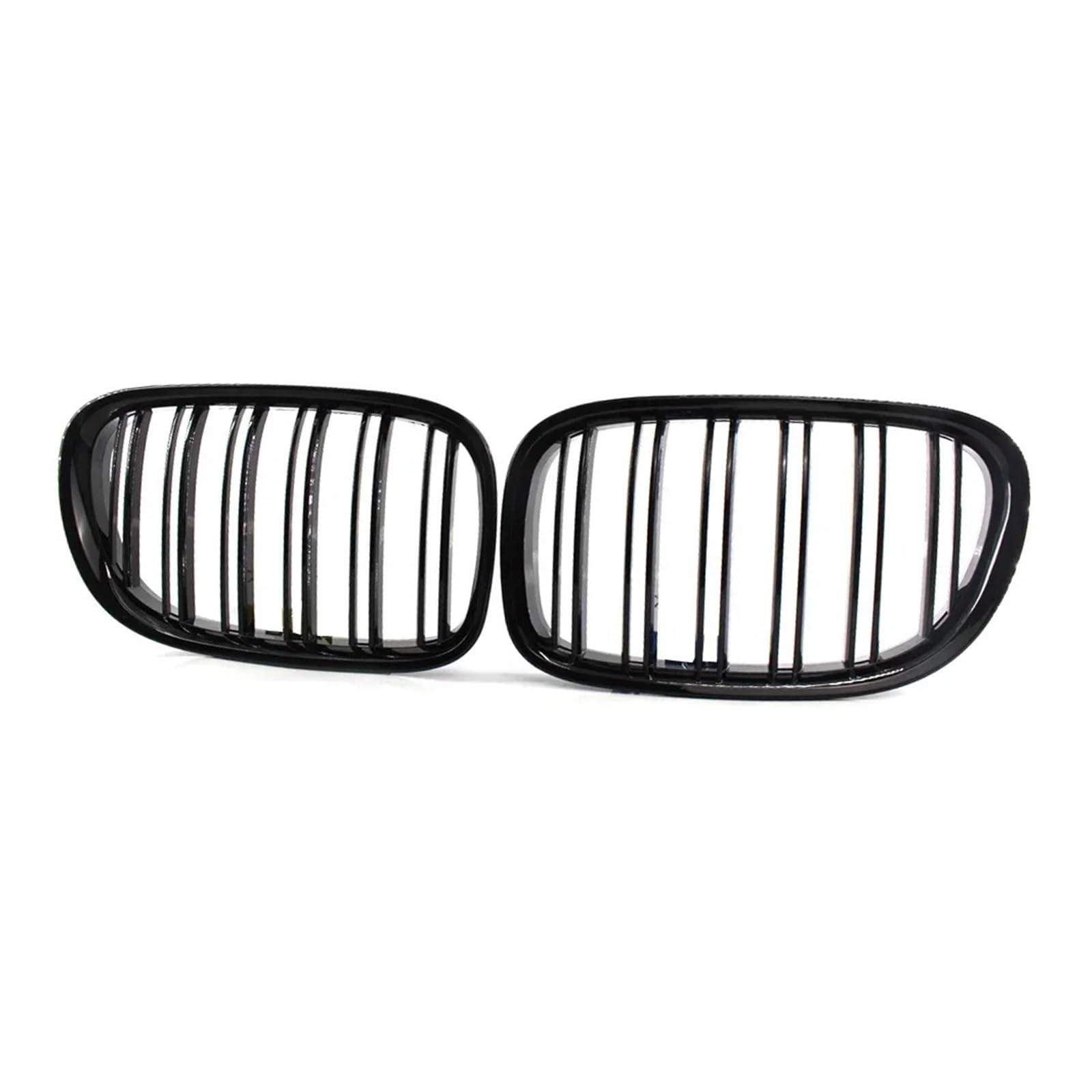 Kühlergrill Grill 1 Paar Doppel Linie Silber Auto Vorderen Stoßfänger Sport Gitter Nieren Racing Grill Für 7 Serie Für F01 Für F02 2009 2010 2011-2015 Auto Zubehör Grill Kühlergrill Vorne(Gloss Black) von BIISVM