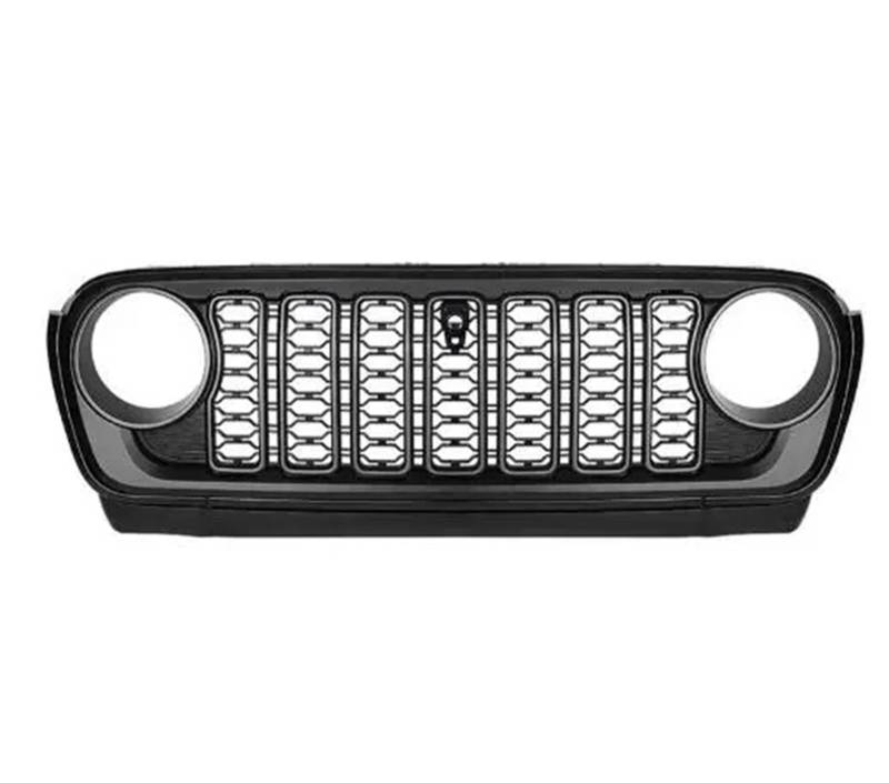 Kühlergrill Grill 2018 2019 2020 2021 2022 2023 2024 Frontgrill Schwarz Mesh Grille Fit Für Jeep Für Wrangler Für JL Für Gladiator Für JT Grill Kühlergrill Vorne(with Camera Hole) von BIISVM