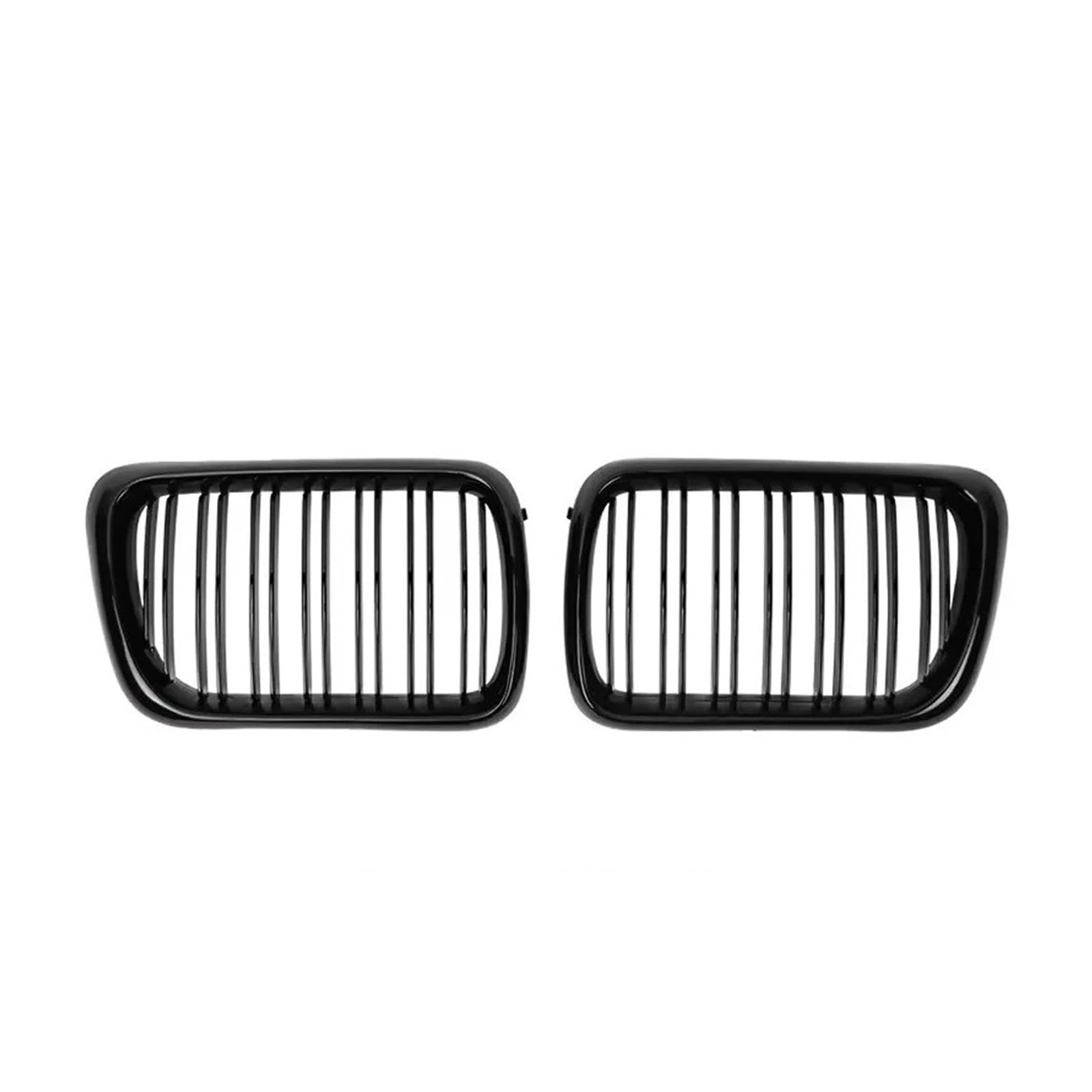 Kühlergrill Grill 2X Double Line Style Car Front Racing Kindey Gitter Für E36 Für LCI 1996 1997 1998 1999 Für M3 Glänzend Schwarz Dual Lamellen Obergitter Grill Kühlergrill Vorne(Double-Glossy Black) von BIISVM