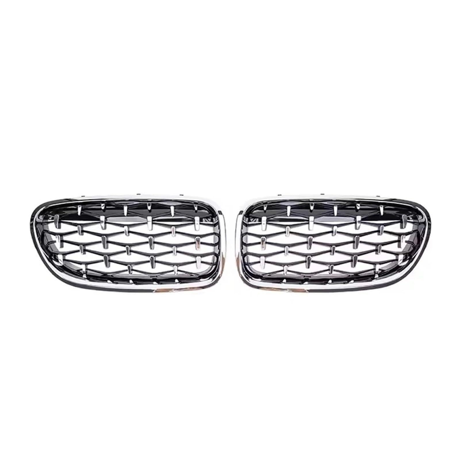 Kühlergrill Grill All Black Double Line Style Frontstoßstangengrill Für 5er Für F10 Für F11 Für F18 2010 2011–2017 Für 528i Für 535i Diamond Style Racing Grill Grill Kühlergrill Vorne(Diamond-Silver) von BIISVM