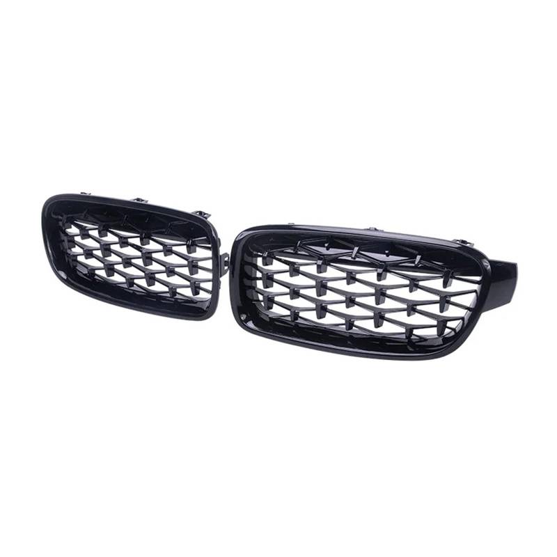 Kühlergrill Grill Auto Chrom Diamant Front Niere Grille Racing Grill Für 3 Serie Für F30 Für F31 Für F35 2012 2013 2014 2015 2016 2017 2018 2019 Grill Kühlergrill Vorne(Gloss Black) von BIISVM