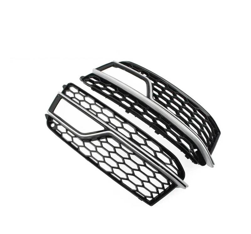 Kühlergrill Grill Auto Front Nebel Licht Lampe Abdeckung Grill Grille Für S5 Für A5 Für S-Linie 2013 2014 2015 2016 2017 Honeycomb Stoßstange Körper Kit 8T0807682M Grill Kühlergrill Vorne(Chrome Silve von BIISVM