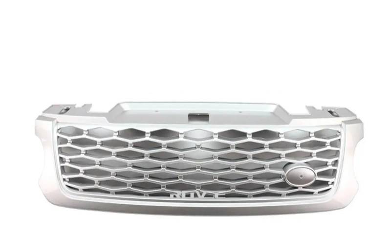 Kühlergrill Grill Auto Front Upper Grill LR062238 Für Land Für Rover Für Range Sport SVR 2015 2016 2017 Für L494 Glanz Schwarz Racing Grille Grill Kühlergrill Vorne(Silber) von BIISVM