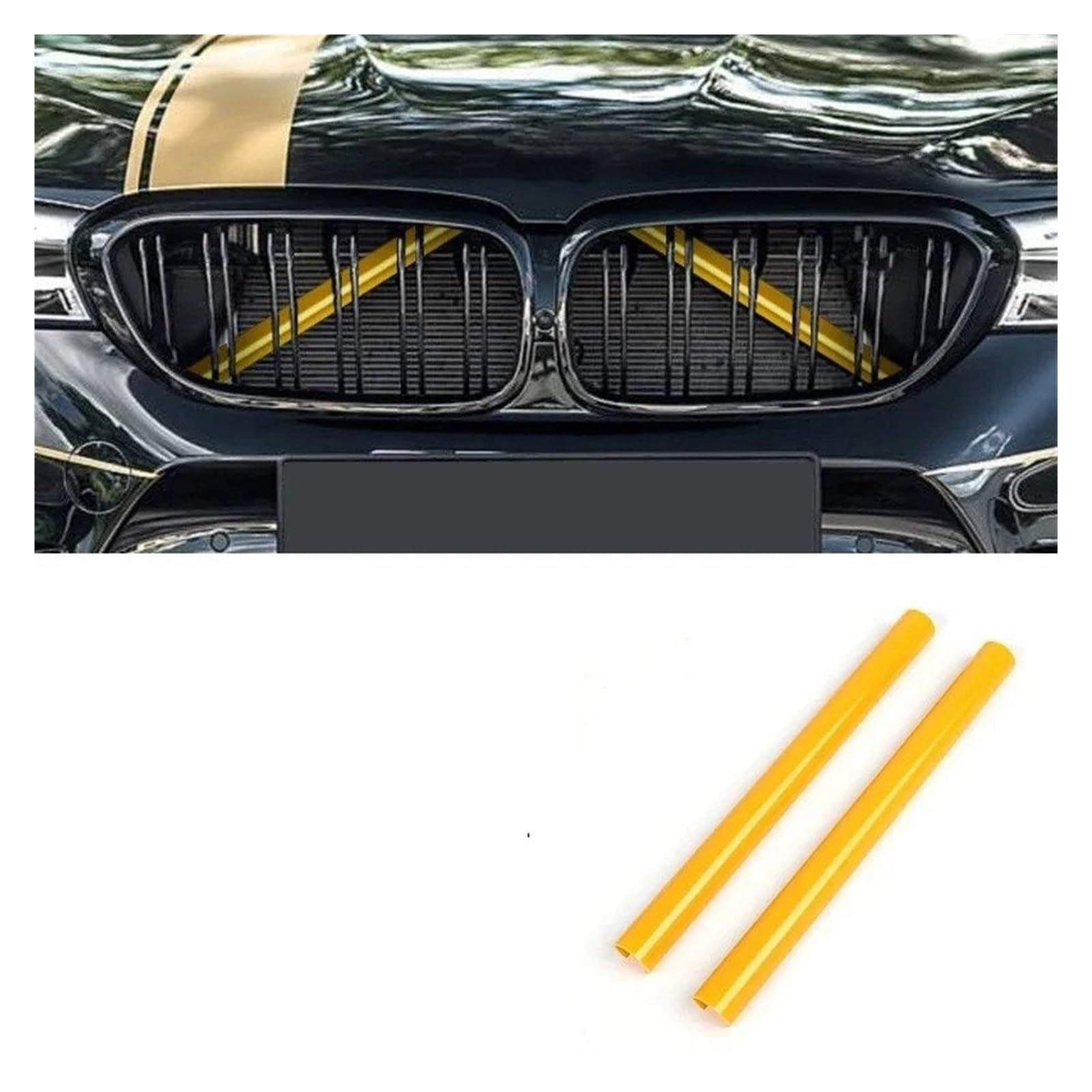 Kühlergrill Grill Auto-Frontgrill-Zierstreifen Für F30 Für F31 Für F32 Für F33 Für F34 Für F36 Für F20 Für F21 Auto-Sport-Styling-Dekorationszubehör Grill Kühlergrill Vorne(Gelb) von BIISVM