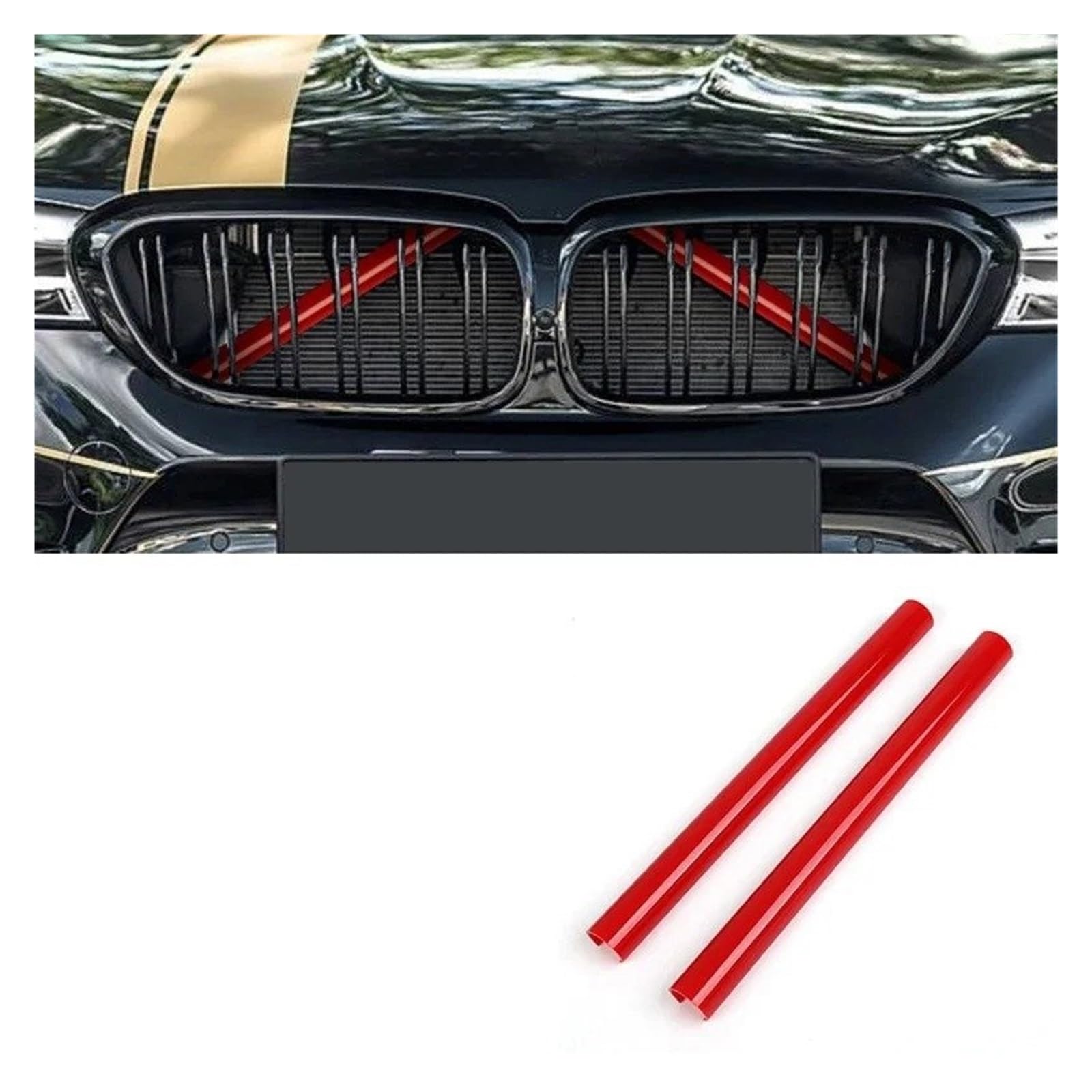 Kühlergrill Grill Auto-Frontgrill-Zierstreifen Für F30 Für F31 Für F32 Für F33 Für F34 Für F36 Für F20 Für F21 Auto-Sport-Styling-Dekorationszubehör Grill Kühlergrill Vorne(Rot) von BIISVM