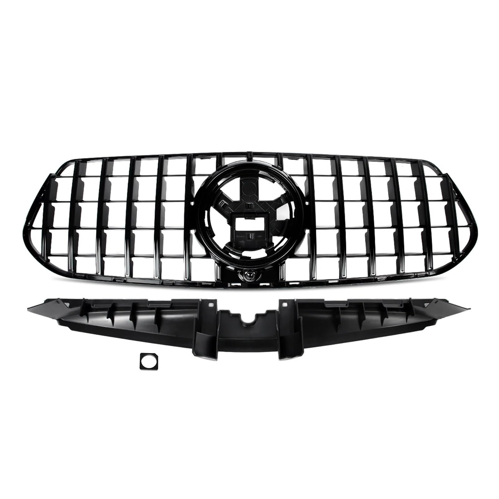 Kühlergrill Grill Auto-Frontkühlergitter Für 2024 Für Benz Für W167 Für GLE350 Für GLE450 Für GLE580 Für GLE53 Für AMG Für GT R Frontgrill Glänzend Schwarz Grill Kühlergrill Vorne von BIISVM