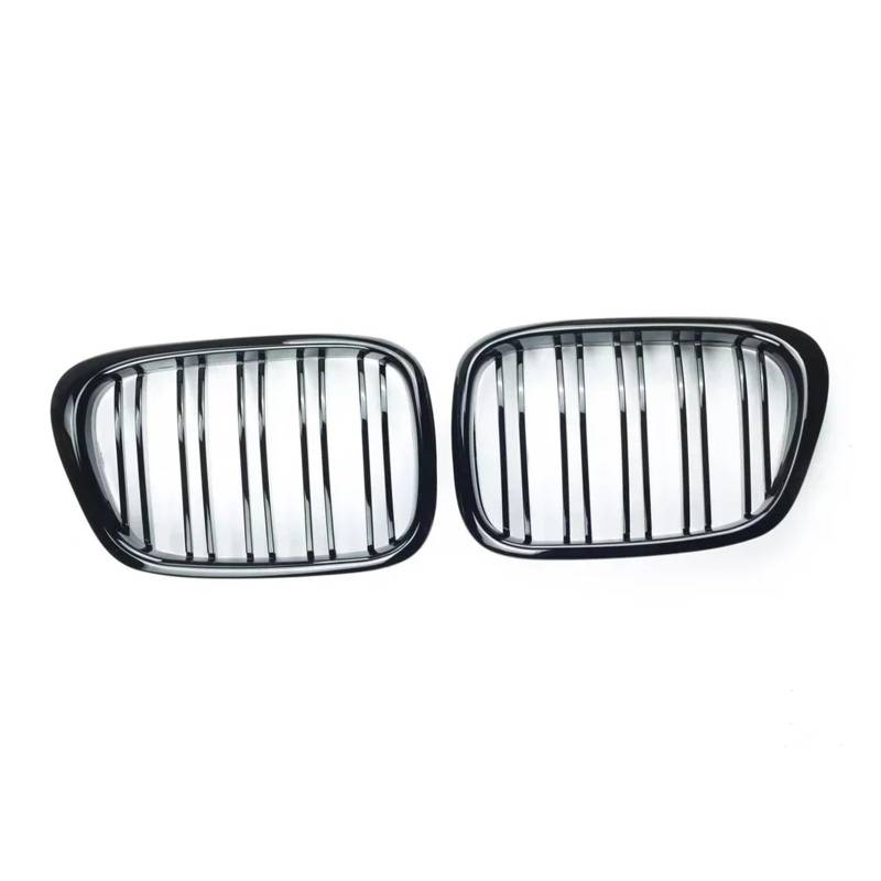 Kühlergrill Grill Auto Frontstoßstange Nierengitter Dual Lamellenlinie Für E39 Für 5er 525 528 1995 1996 1997–2004 Glänzendes Schwarzes Grill-Ersatzteil Grill Kühlergrill Vorne von BIISVM