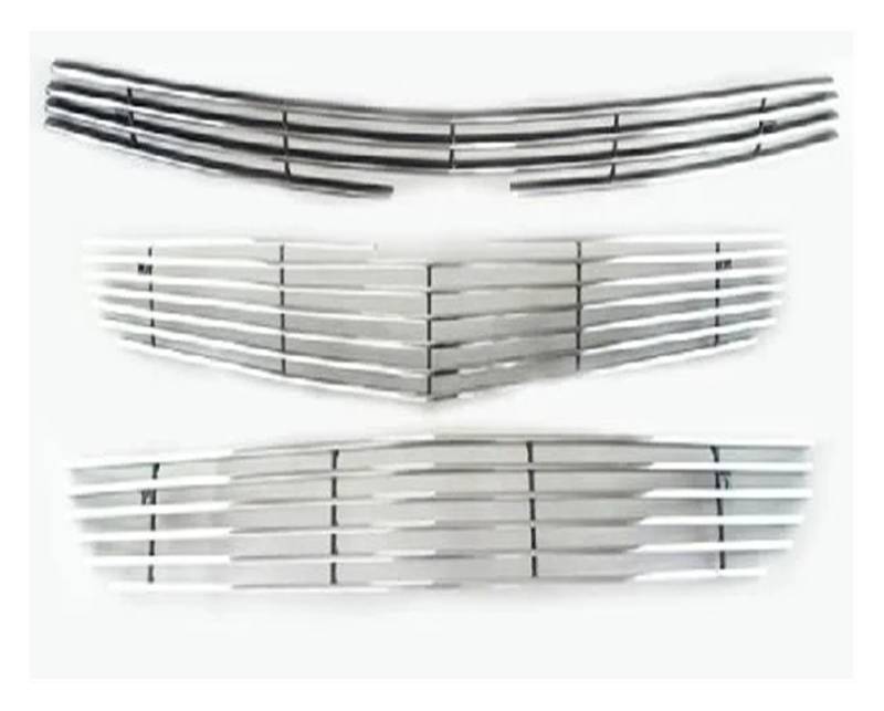 Kühlergrill Grill Auto-Frontstoßstangengrill-Gitterabdeckung Passend Für Chevrolet Für Malibu 2012 2013 2014 Metall Edelstahl Grill Kühlergrill Vorne(Normal Whole Set) von BIISVM