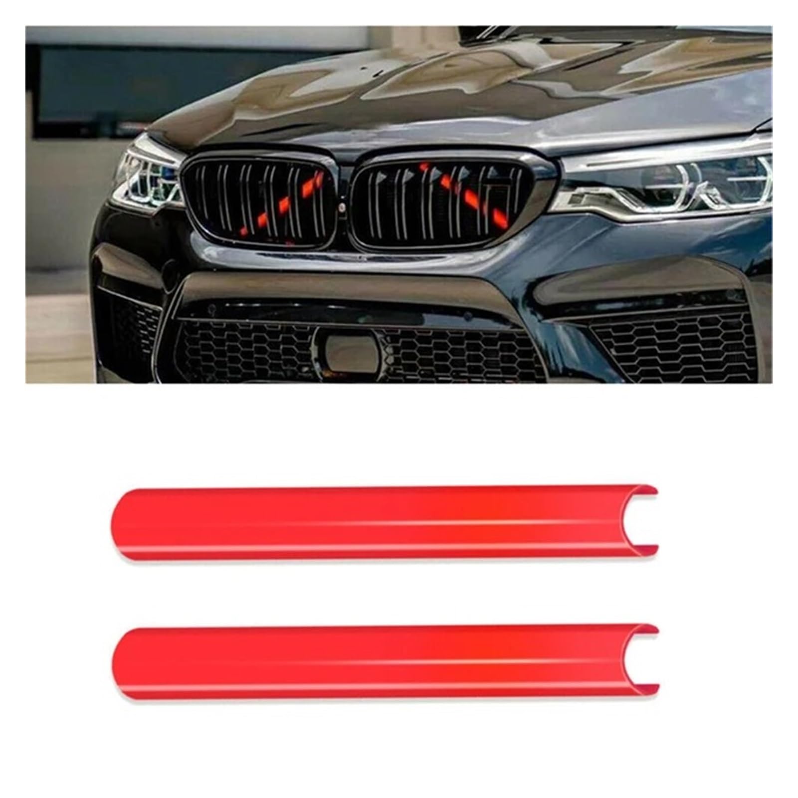 Kühlergrill Grill Auto Grill Bar Front Grille Trim Streifen Abdeckung Rahmen Aufkleber Für F30 Für F10 Für F20 Für F11 Für F31 Für F07 Für F32 Für F33 Für F34 Für F36 Grill Kühlergrill Vorne(C-Red) von BIISVM