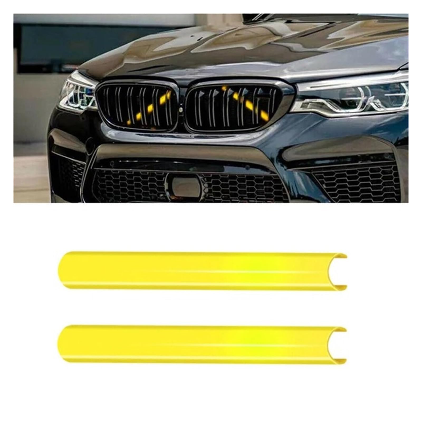 Kühlergrill Grill Auto Grill Bar Front Grille Trim Streifen Abdeckung Rahmen Aufkleber Für F30 Für F10 Für F20 Für F11 Für F31 Für F07 Für F32 Für F33 Für F34 Für F36 Grill Kühlergrill Vorne(C-Yellow) von BIISVM