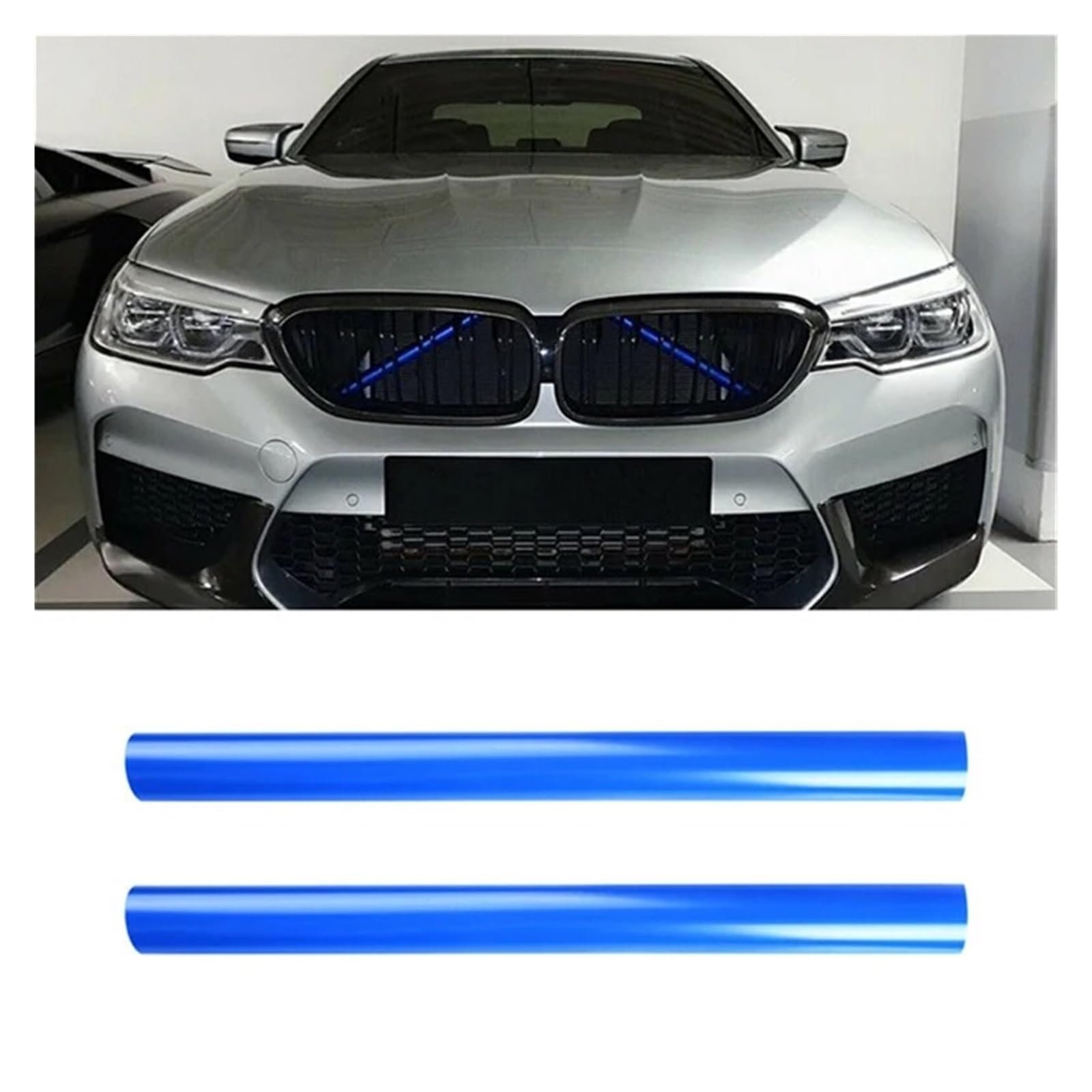 Kühlergrill Grill Auto Grill Bar Front Grille Trim Streifen Abdeckung Rahmen Aufkleber Für F30 Für F10 Für F20 Für F11 Für F31 Für F07 Für F32 Für F33 Für F34 Für F36 Grill Kühlergrill Vorne(D-Blue) von BIISVM