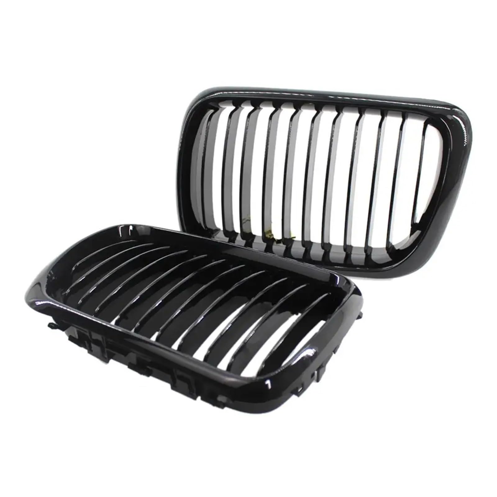 Kühlergrill Grill Autogitter Vorne Glänzend Schwarz Nieren-Einzellamellengitter Für E36 Für 3er-Serie 1997 1998 1999 ABS-Autozubehör Grill Kühlergrill Vorne von BIISVM