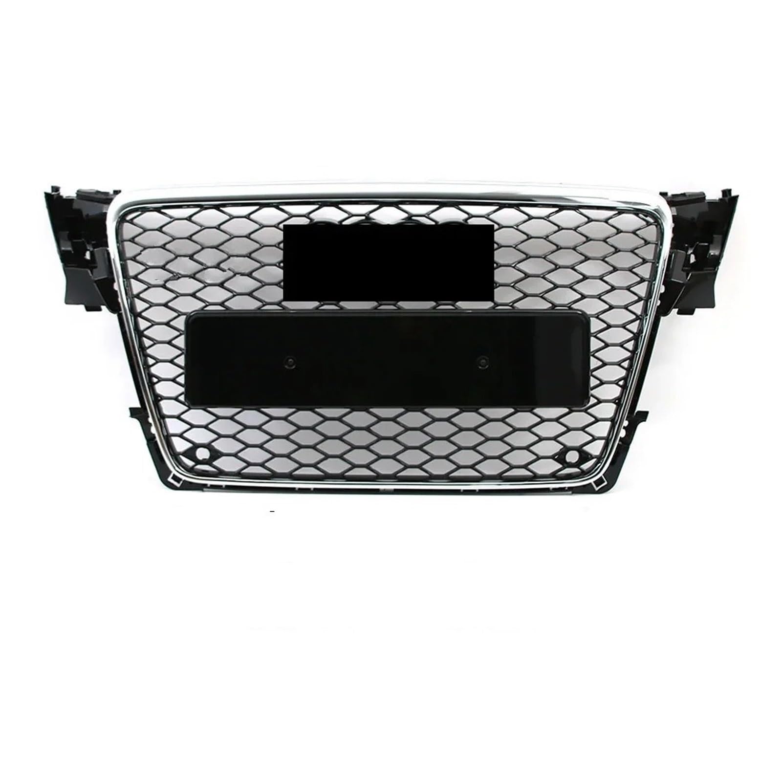 Kühlergrill Grill Chrom Silber Honeycomb Sport Mesh Frontstoßstangengrill Für A4 Für S4 Für B8 Für 8T 2009 2010 2011 2012 Glänzend Schwarzer Frontstoßstangengrill Grill Kühlergrill Vorne(Chrome Black) von BIISVM