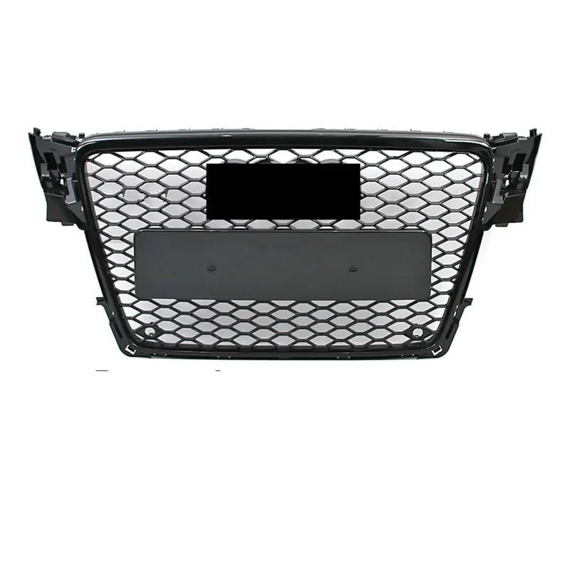 Kühlergrill Grill Chrom Silber Honeycomb Sport Mesh Frontstoßstangengrill Für A4 Für S4 Für B8 Für 8T 2009 2010 2011 2012 Glänzend Schwarzer Frontstoßstangengrill Grill Kühlergrill Vorne(Glossy Black) von BIISVM