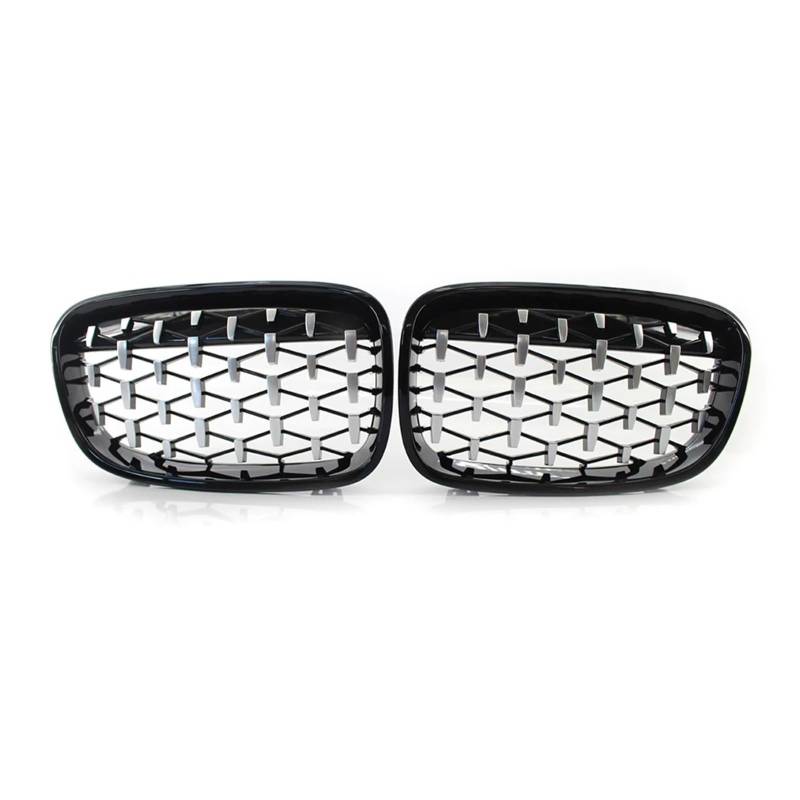 Kühlergrill Grill Chrome Black Diamond Nierengitter Grill 1 Paar Anti-Widerstand-Reparaturteile Für Den Außenbereich Für 1er-Serie Für F20 Für F21 2011 2012 2013 2014 Grill Kühlergrill Vorne(Black Sil von BIISVM