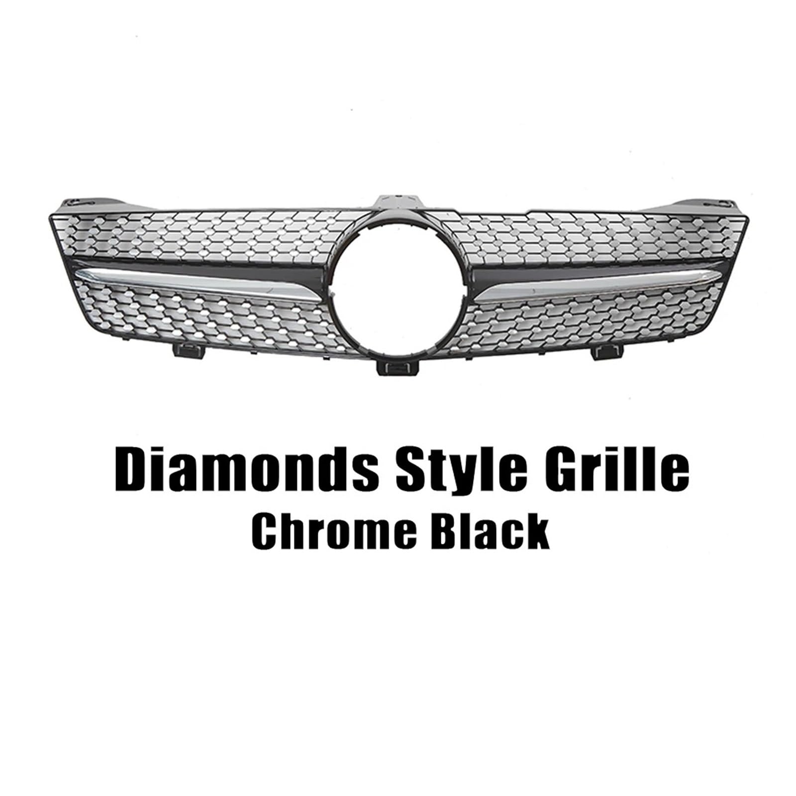 Kühlergrill Grill Chrome Black Diamonds Style Frontstoßstangengrill Für Für Benz Für CLS-Klasse Für W219 Für CLS350 Für CLS500 2005 2006 2007 2008 Grill Kühlergrill Vorne(Diamond-Chrome Black) von BIISVM