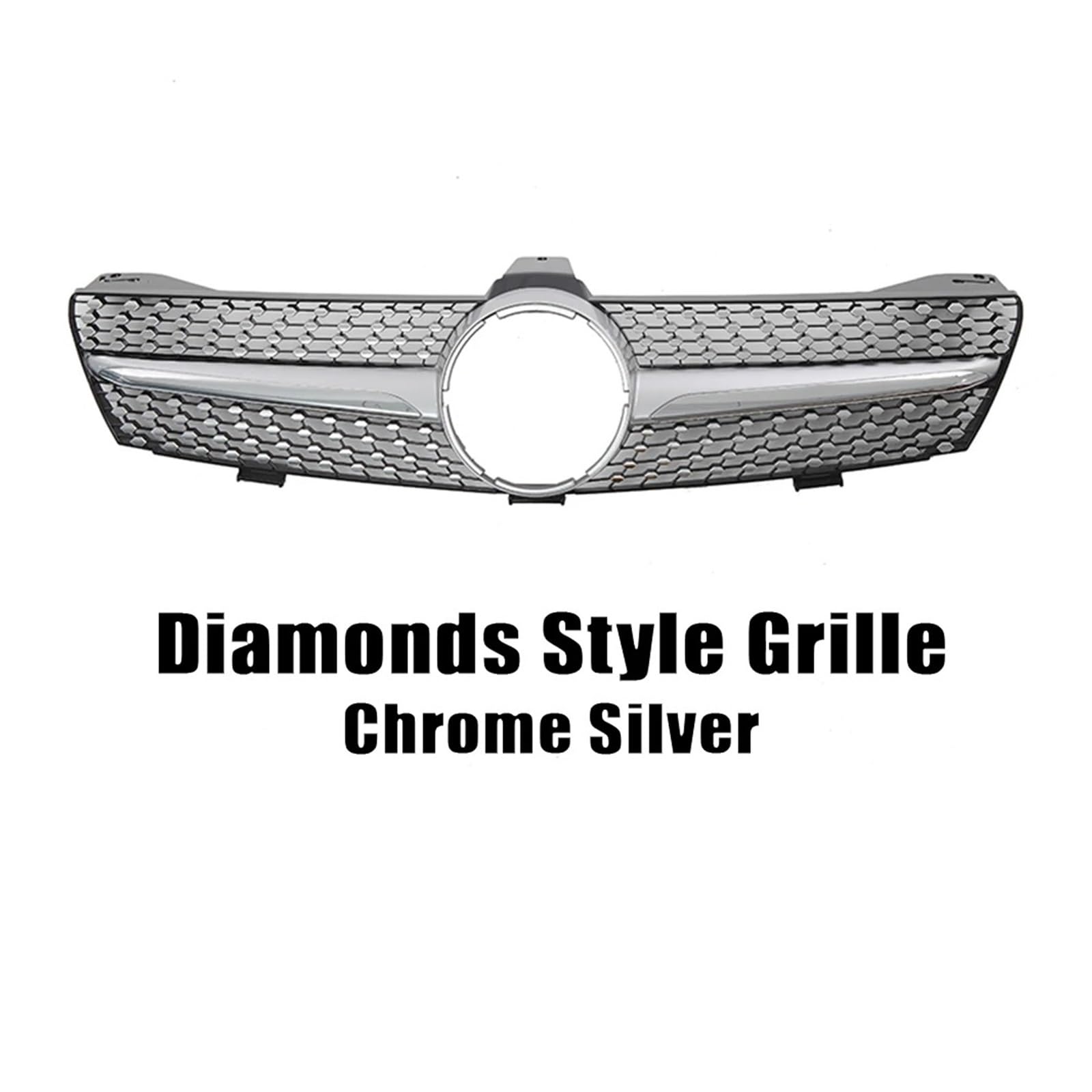 Kühlergrill Grill Chrome Black Diamonds Style Frontstoßstangengrill Für Für Benz Für CLS-Klasse Für W219 Für CLS350 Für CLS500 2005 2006 2007 2008 Grill Kühlergrill Vorne(Diamonds-Silver) von BIISVM