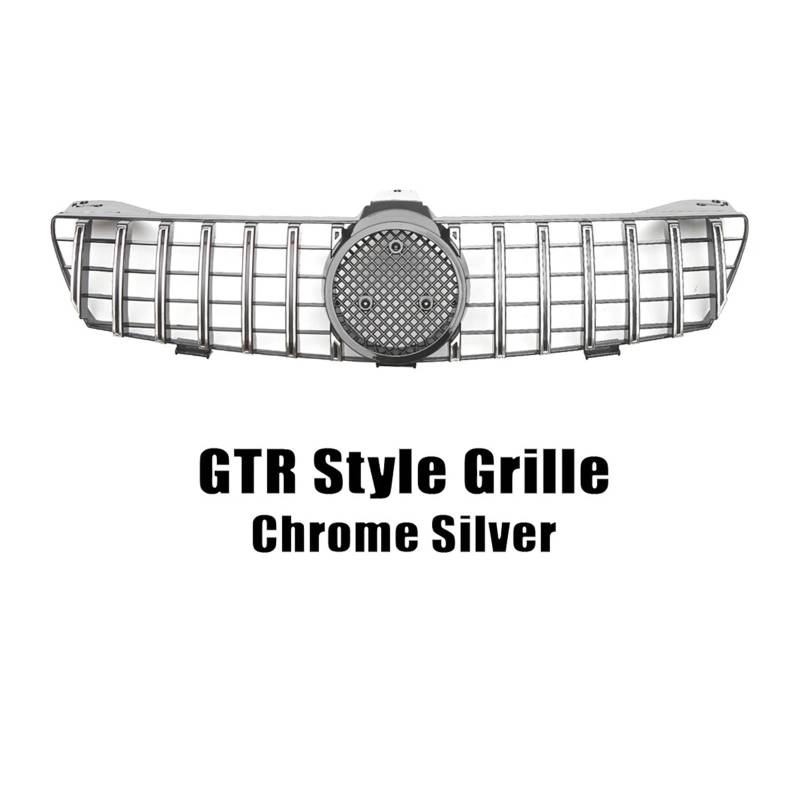 Kühlergrill Grill Chrome Black Diamonds Style Frontstoßstangengrill Für Für Benz Für CLS-Klasse Für W219 Für CLS350 Für CLS500 2005 2006 2007 2008 Grill Kühlergrill Vorne(GTR-Chrome Silver) von BIISVM