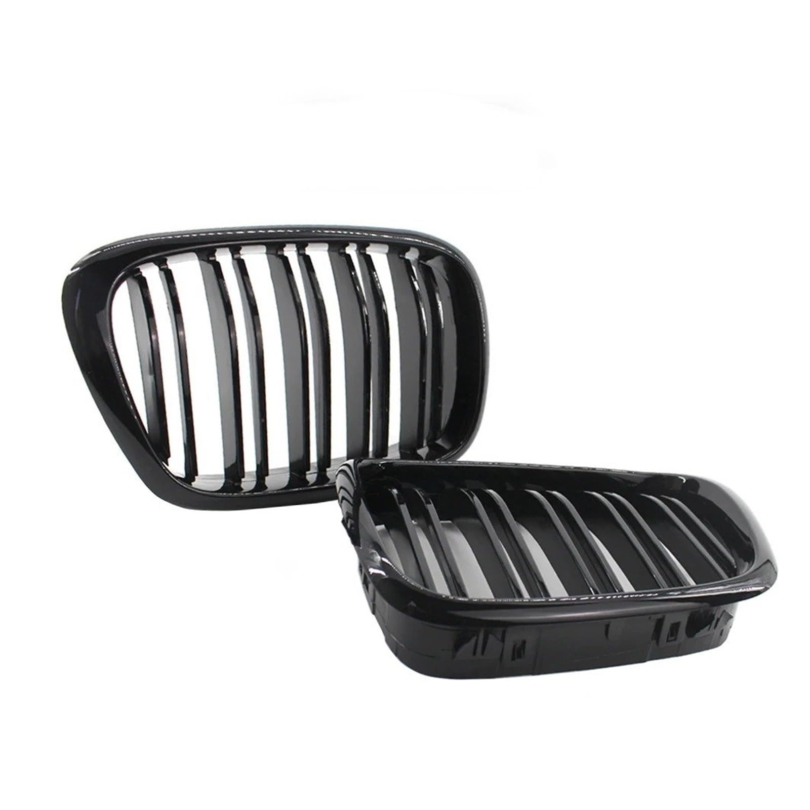 Kühlergrill Grill Front Center Grill Hood Nierengitter Dual Line 2 Lamellen Für E39 Für 5 Series 525 528 530 535 Für M5 1999 2000 2001 2002 2003 2004 Autozubehör Grill Kühlergrill Vorne(Gloss Black) von BIISVM