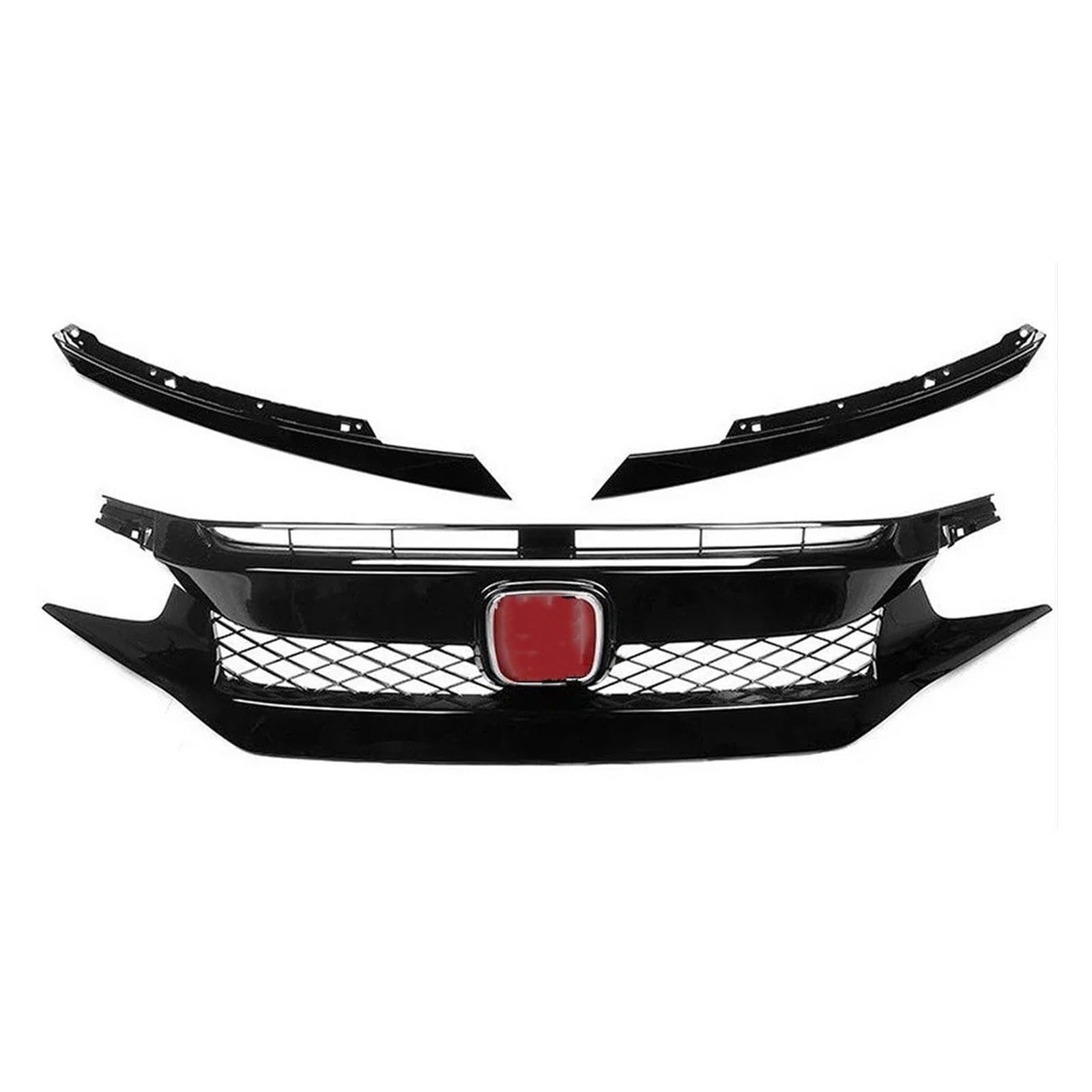 Kühlergrill Grill Fronthaubengrill Racing Stoßstangengrill Außenzubehör Für Civic 10. 2016 2017 2018 2019 2020 2021 Schwarzer Ansauggrill Grill Kühlergrill Vorne(2016-2018 Red-A) von BIISVM