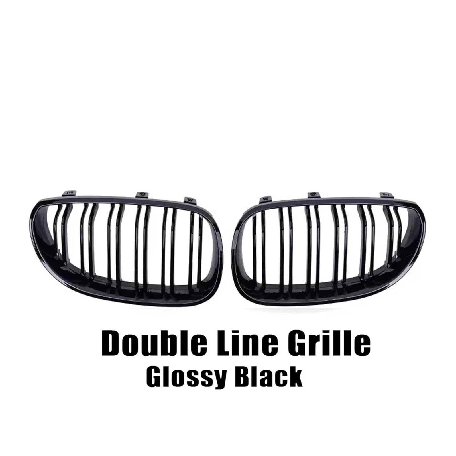 Kühlergrill Grill Frontstoßstange Chrom-Diamanten-Stil Für 5er Für E60 Für E61 Für M5 Für 325i 2004 2005 2006 2007 2008 2009 Lamellengitter Im Single-Line-Stil Grill Kühlergrill Vorne(Double-Glossy Bl von BIISVM