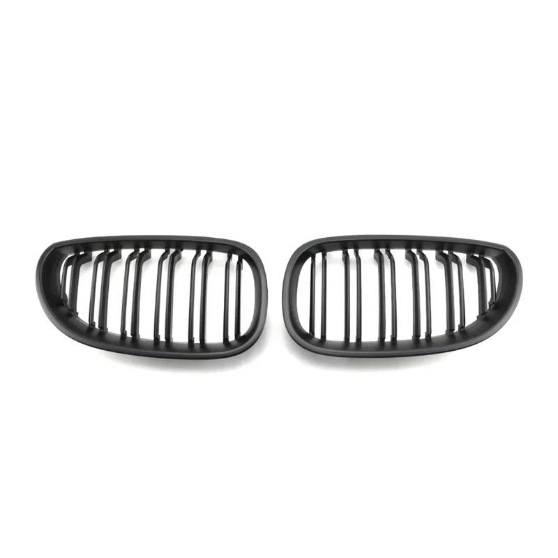 Kühlergrill Grill Frontstoßstange Chrom-Diamanten-Stil Für 5er Für E60 Für E61 Für M5 Für 325i 2004 2005 2006 2007 2008 2009 Lamellengitter Im Single-Line-Stil Grill Kühlergrill Vorne(Double-Matte Bla von BIISVM