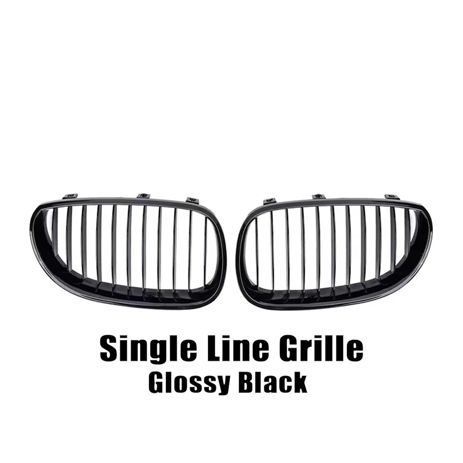 Kühlergrill Grill Frontstoßstange Chrom-Diamanten-Stil Für 5er Für E60 Für E61 Für M5 Für 325i 2004 2005 2006 2007 2008 2009 Lamellengitter Im Single-Line-Stil Grill Kühlergrill Vorne(Single-Glossy Bl von BIISVM