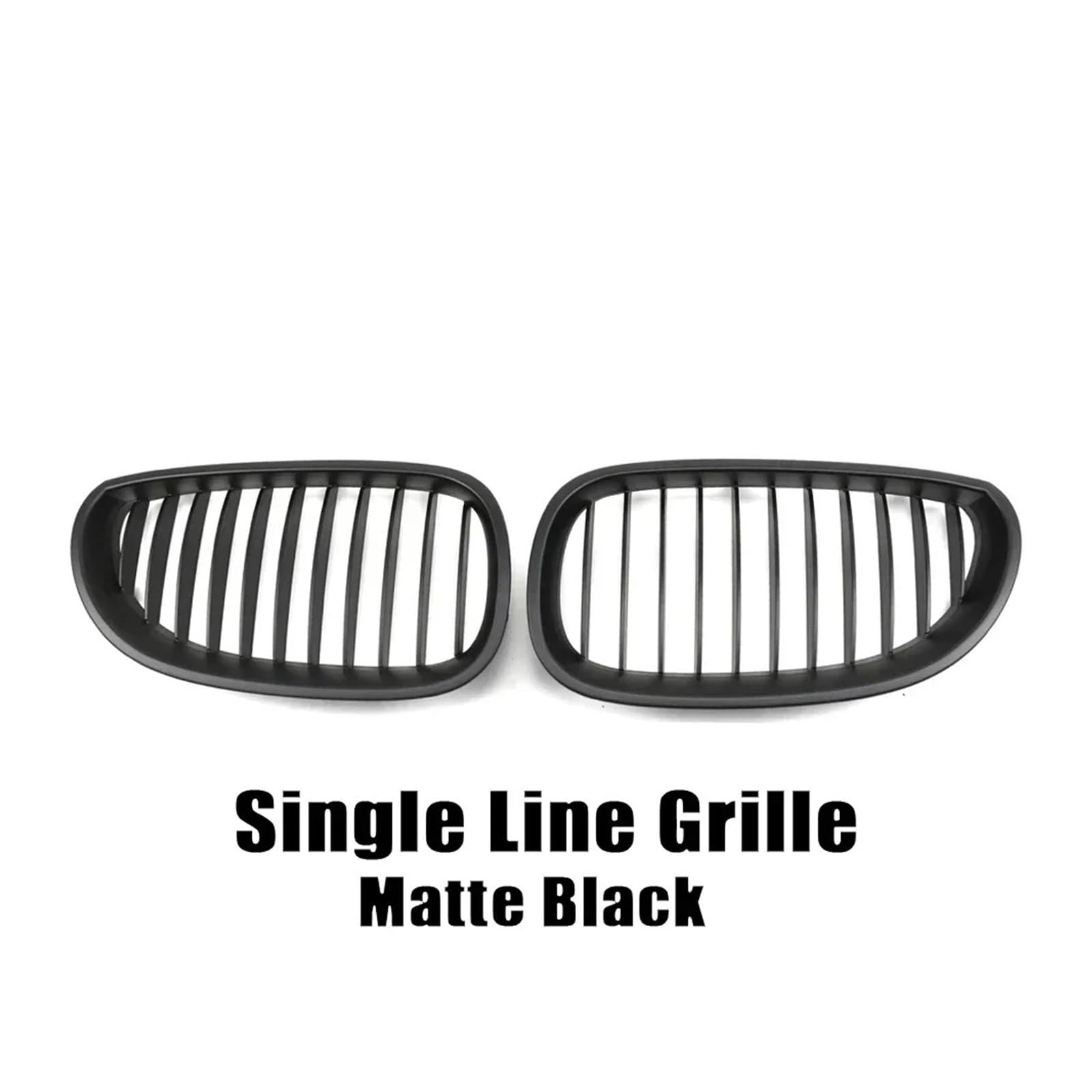 Kühlergrill Grill Frontstoßstange Chrom-Diamanten-Stil Für 5er Für E60 Für E61 Für M5 Für 325i 2004 2005 2006 2007 2008 2009 Lamellengitter Im Single-Line-Stil Grill Kühlergrill Vorne(Single-Matte Bla von BIISVM