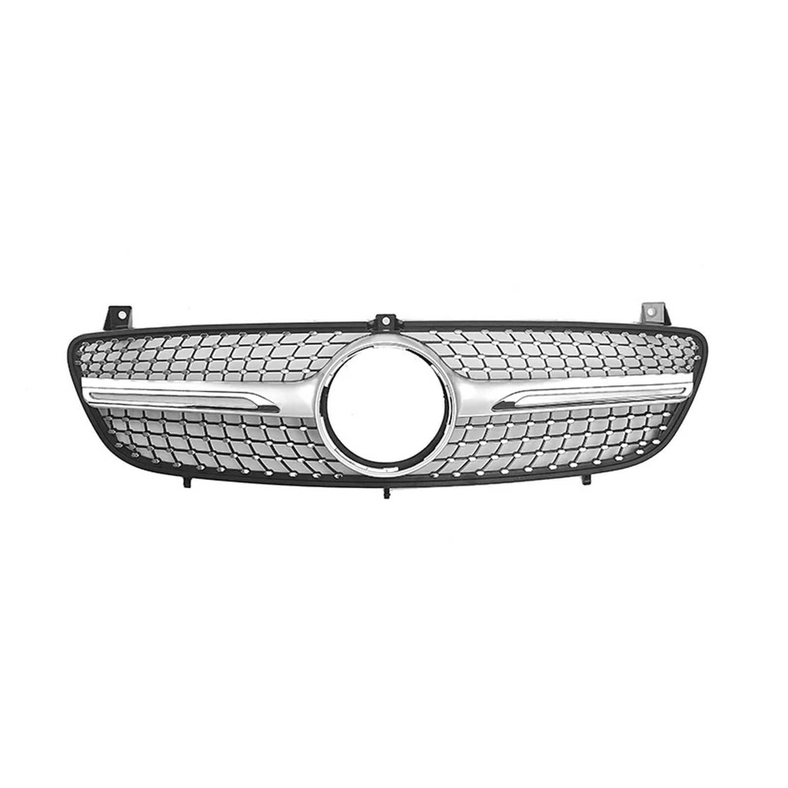 Kühlergrill Grill Frontstoßstange Grille Haube Tuning Racing Grill Für Für Benz Für W639 Für Viano Für Vito 2006 2007 2008 2009 2010 Grills Grill Kühlergrill Vorne(Silber) von BIISVM