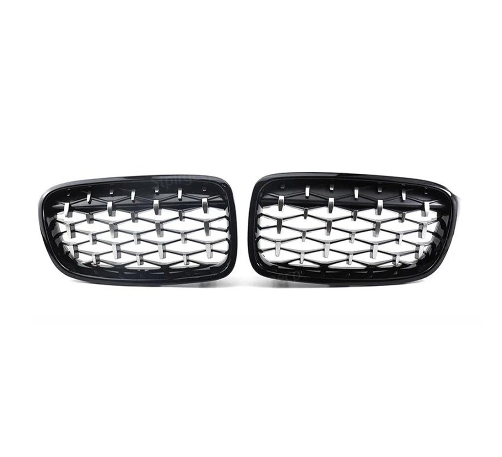 Kühlergrill Grill Frontstoßstange Nierengrill Doppellamellen Racing Sport Grille Für 3er Serie Für F30 Für F31 Für F35 2011 2012 2013 2014 2015-2019 Autozubehör Grill Kühlergrill Vorne(Black and Slive von BIISVM