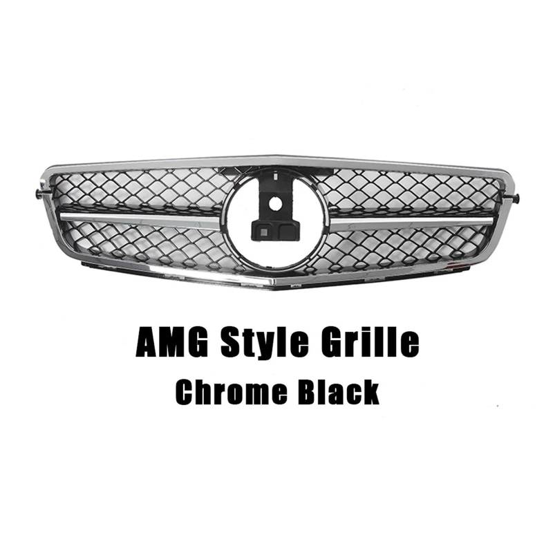 Kühlergrill Grill Frontstoßstangengrill Für Für Benz Für C-Klasse Für W204 2008 2009 2010 2011 2012 2013 2014 Für W204 Für C180 Für C200 Für C250 Für C300 Grill Kühlergrill Vorne(AMG-Chrome Black) von BIISVM