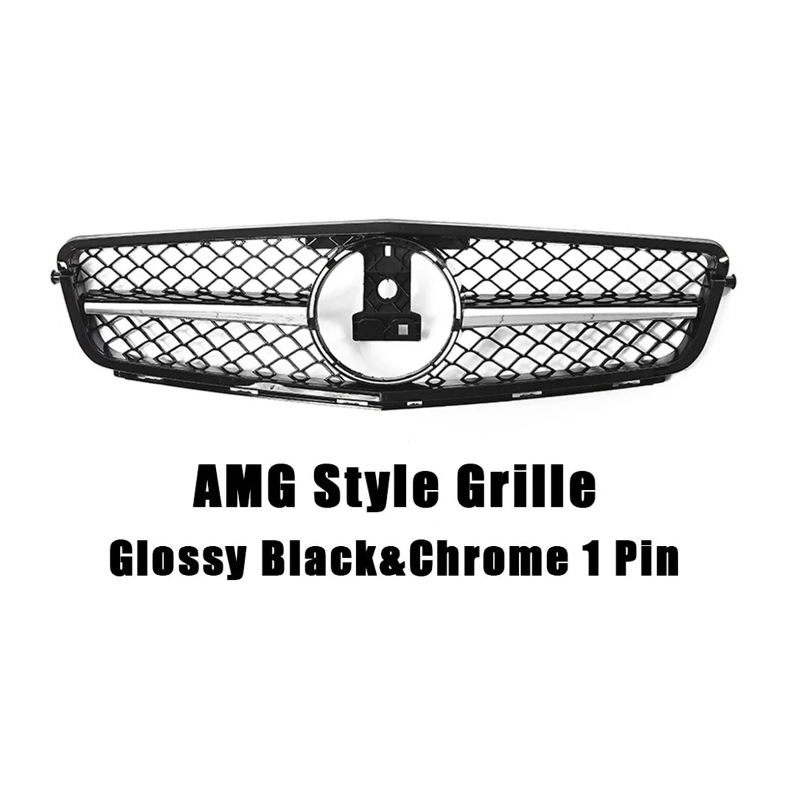 Kühlergrill Grill Frontstoßstangengrill Für Für Benz Für C-Klasse Für W204 2008 2009 2010 2011 2012 2013 2014 Für W204 Für C180 Für C200 Für C250 Für C300 Grill Kühlergrill Vorne(AMG-Chrome 1 Pin) von BIISVM