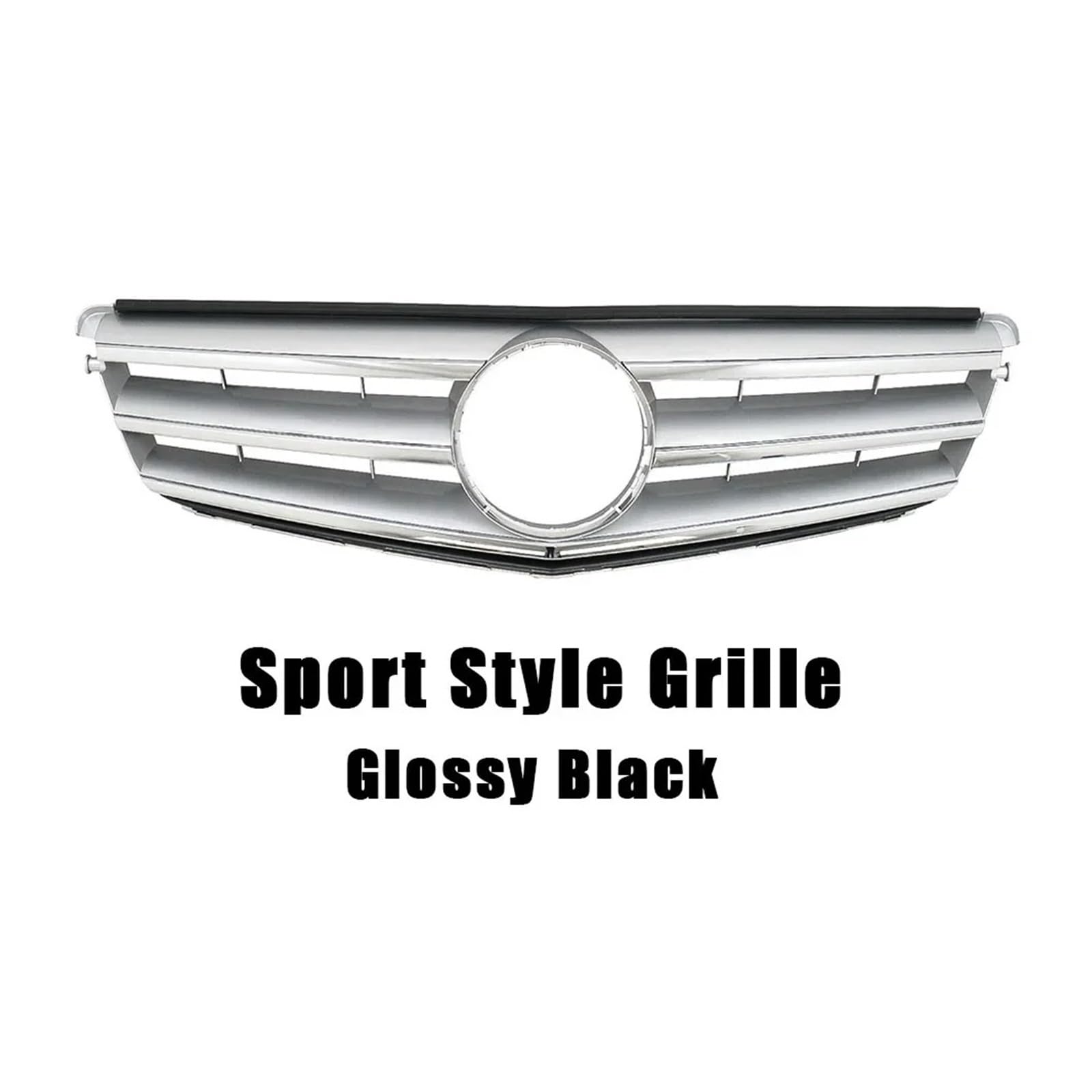 Kühlergrill Grill Frontstoßstangengrill Für Für Benz Für C-Klasse Für W204 2008 2009 2010 2011 2012 2013 2014 Für W204 Für C180 Für C200 Für C250 Für C300 Grill Kühlergrill Vorne(Sport-Chrome Silver) von BIISVM