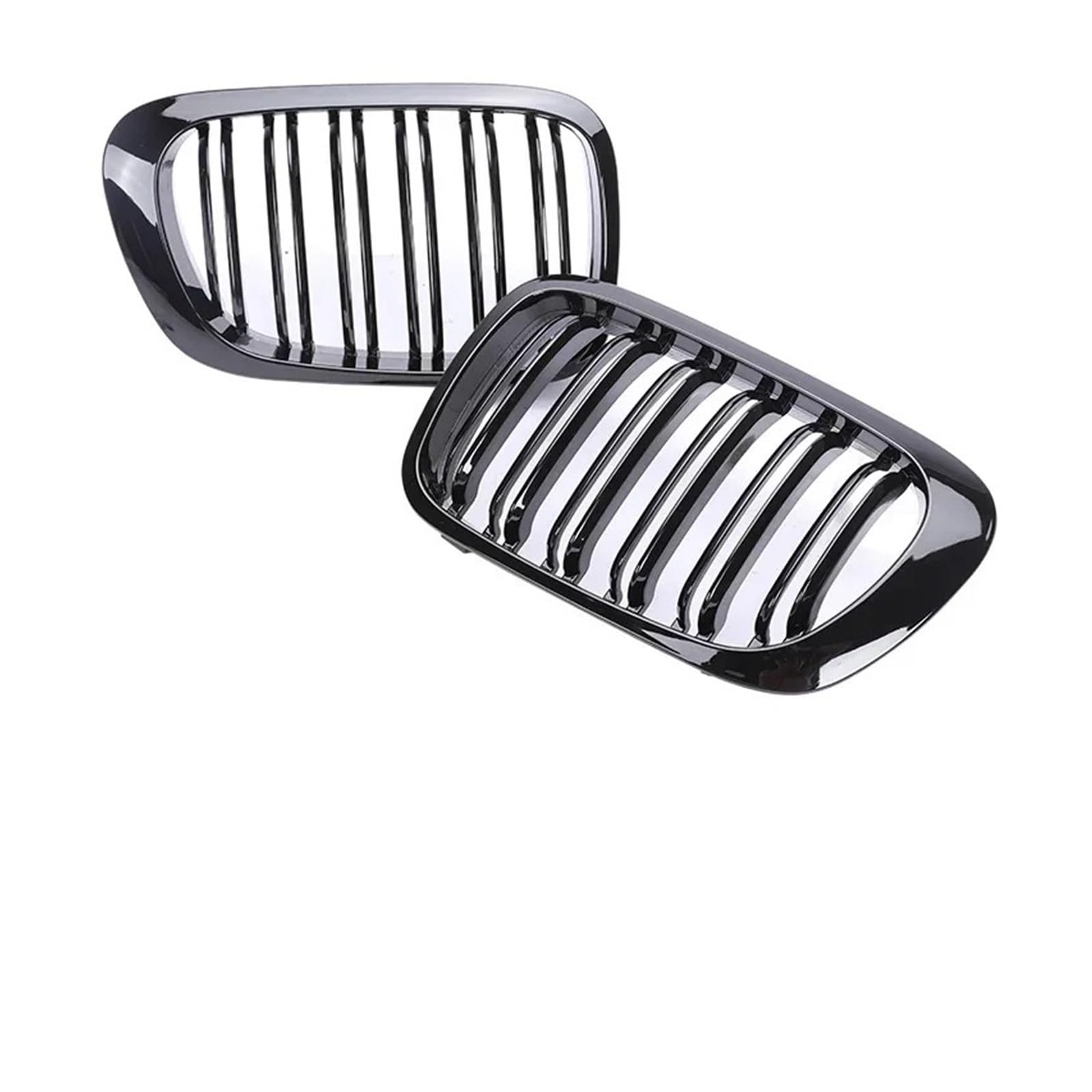 Kühlergrill Grill Für 3-Serie Für E46 1998 1999 2000 2001 Grill Auto Vorderen Stoßstange Grille 2/4 Tür Glänzend Schwarz Nieren Haube Racing Grills Ersatz Grill Kühlergrill Vorne(2 Dual Gloss Black) von BIISVM