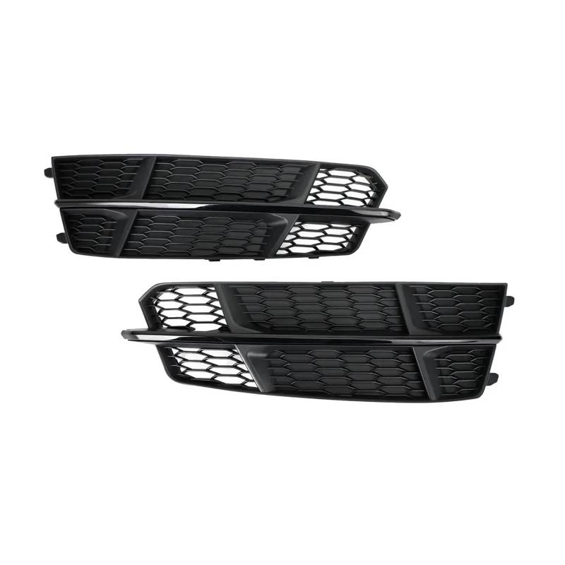 Kühlergrill Grill Für A6 Für C7 Für S-Linie 2015 2016 2017 2018 Nebel Licht Racing Grille Abdeckung 1 Paar Auto Waben Hex Nebel Lampe Kühlergrill Grill Grill Kühlergrill Vorne(Glossy Black) von BIISVM