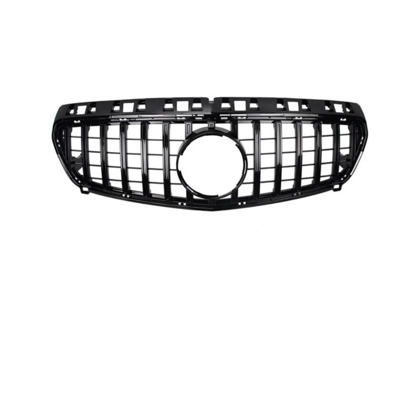 Kühlergrill Grill Für Für A-Klasse Für W176 2013-2015 Für A180 Für A200 Für A220 Für A250 Für A260 Für A45 Frontgrill Racing Grill Mesh Tuning Zubehör Grill Kühlergrill Vorne(Schwarz) von BIISVM