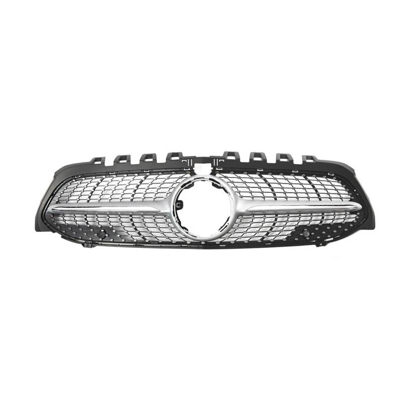 Kühlergrill Grill Für Für Benz Für A-Klasse Für W177 Für A200 Für A220 Für A250 Für A35 Schwarz Diamanten Stil Kühlergrill Schwarz Front Stoßstange Grille Grill Kühlergrill Vorne(Diamonds-Silver W360) von BIISVM