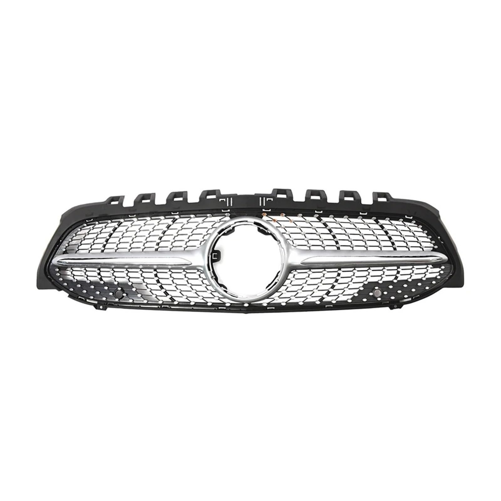 Kühlergrill Grill Für Für Benz Für A-Klasse Für W177 Für A200 Für A220 Für A250 Für A35 Schwarz Diamanten Stil Kühlergrill Schwarz Front Stoßstange Grille Grill Kühlergrill Vorne(Diamonds-Silver) von BIISVM