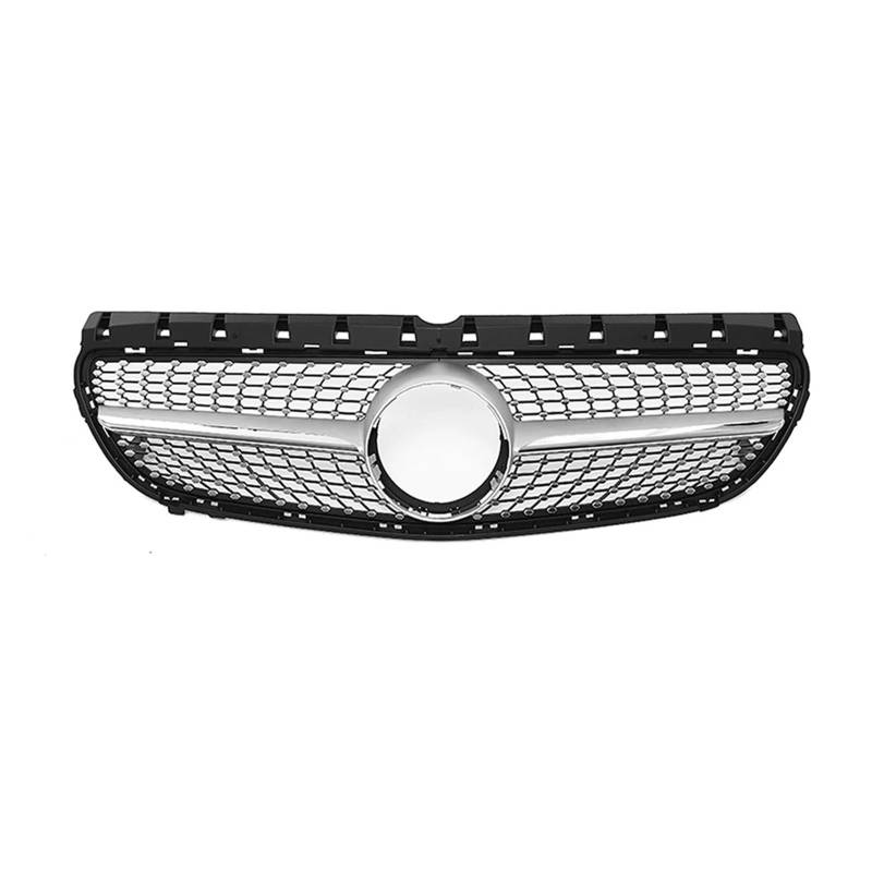 Kühlergrill Grill Für Für Benz Für B-Klasse Für W246 Für B180 Für B200 Für B250 Chrom Silber Diamanten Stil Grille Glänzend Schwarz Front Stoßstange Grille Grill Kühlergrill Vorne(Diamonds-Silver) von BIISVM