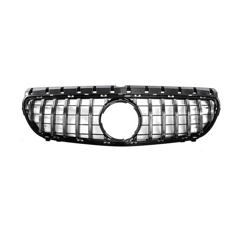 Kühlergrill Grill Für Für Benz Für B-Klasse Für W246 Für B180 Für B200 Für B250 Chrom Silber Diamanten Stil Grille Glänzend Schwarz Front Stoßstange Grille Grill Kühlergrill Vorne(GTR-Silver) von BIISVM