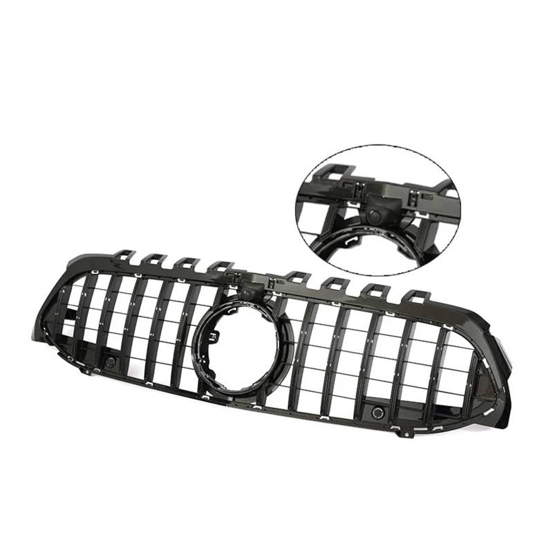 Kühlergrill Grill Für Für Benz Für EINE Klasse Für V177 Für W177 2019 2020 2021 2022 Frontschürze Für A35 Für A45 Schwarz Chorme Grille Für A200 Für A180 Grill Kühlergrill Vorne(14 GT Black W Cam) von BIISVM