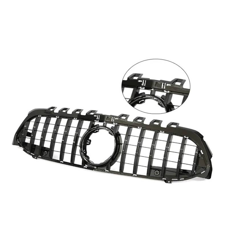 Kühlergrill Grill Für Für Benz Für EINE Klasse Für V177 Für W177 2019 2020 2021 2022 Frontschürze Für A35 Für A45 Schwarz Chorme Grille Für A200 Für A180 Grill Kühlergrill Vorne(14 GT Black WO Cam) von BIISVM