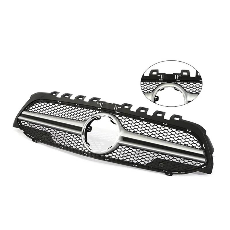 Kühlergrill Grill Für Für Benz Für EINE Klasse Für V177 Für W177 2019 2020 2021 2022 Frontschürze Für A35 Für A45 Schwarz Chorme Grille Für A200 Für A180 Grill Kühlergrill Vorne(AMG Silver WO Cam) von BIISVM