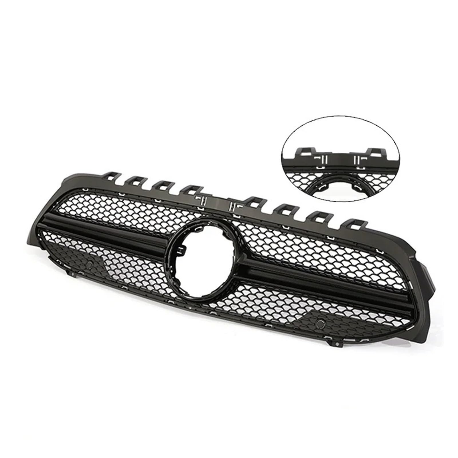 Kühlergrill Grill Für Für Benz Für EINE Klasse Für V177 Für W177 2019 2020 2021 2022 Frontschürze Für A35 Für A45 Schwarz Chorme Grille Für A200 Für A180 Grill Kühlergrill Vorne(AMG Black WO Cam) von BIISVM