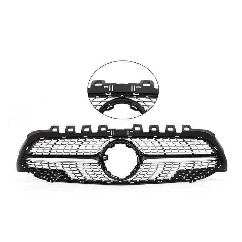 Kühlergrill Grill Für Für Benz Für EINE Klasse Für V177 Für W177 2019 2020 2021 2022 Frontschürze Für A35 Für A45 Schwarz Chorme Grille Für A200 Für A180 Grill Kühlergrill Vorne(Diamond Black WO Cam) von BIISVM