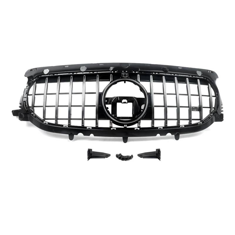 Kühlergrill Grill Für Für Benz Für GLA-Klasse Für H247 2020 2021 2022 2023 Frontschürze Grille Chrom Schwarz Auto Zubehör Werkzeuge Grill Kühlergrill Vorne von BIISVM