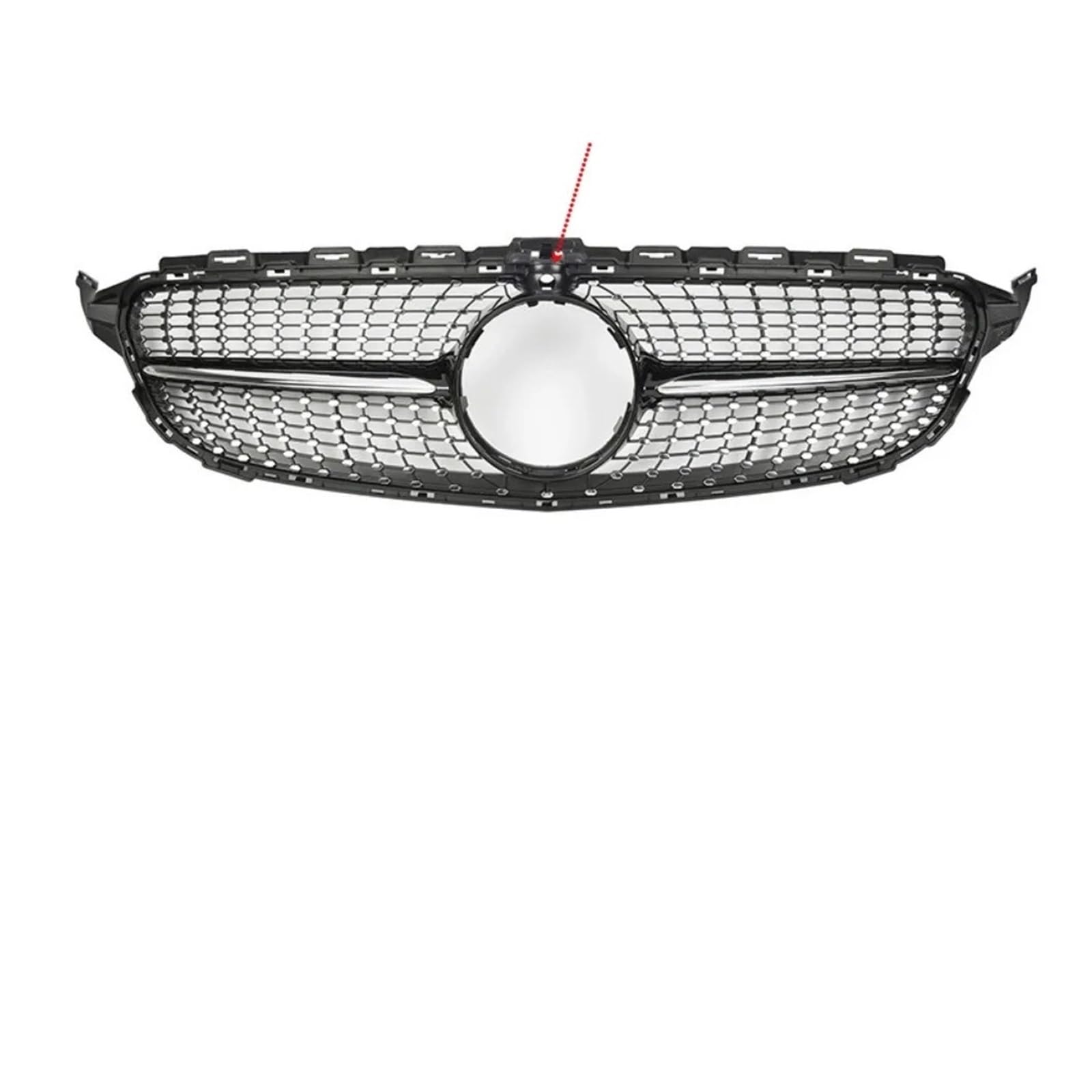 Kühlergrill Grill Für Mercedez Für Benz Für W205 2014 2015 2016 2017 2018 Für C180 Für C200 Für C250 Diamant Front Einlass Grille Kühler Grill Mittleren Mesh Grill Kühlergrill Vorne(Black1) von BIISVM