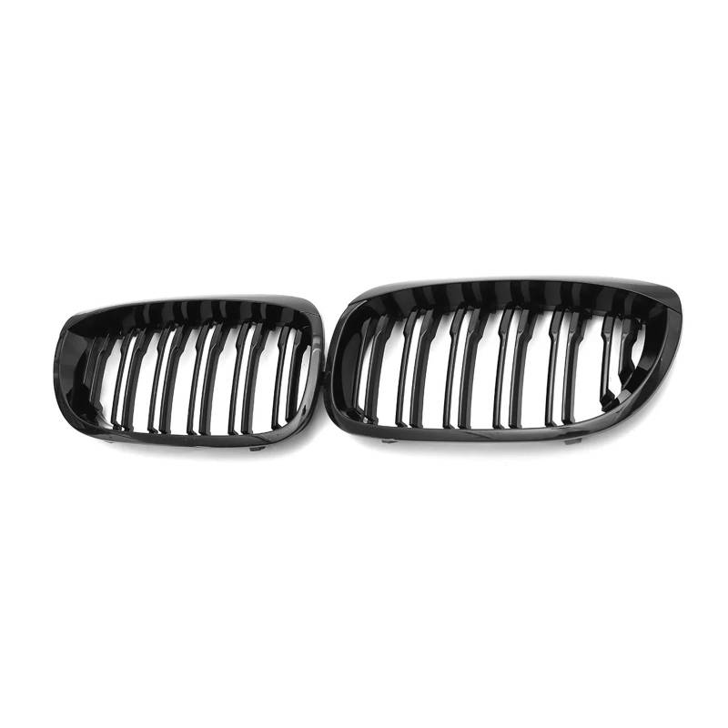 Kühlergrill Grill Glänzend Schwarze Auto-Nierengitter Vorne Renngrill für E46 für 3er-Serie 2DR-Coupé 2002 2003 2004 2005 51137064317 Dual Line Grill Kühlergrill Vorne von BIISVM