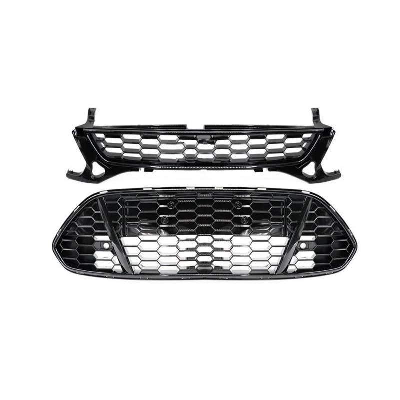 Kühlergrill Grill Honeycomb Mesh Front Kühlergrill Vorne Oberen Unteren Grill Fit Für Ford Für Mondeo 2011 2012 2013 Für MK4 Grill Kühlergrill Vorne(Front and Lower) von BIISVM