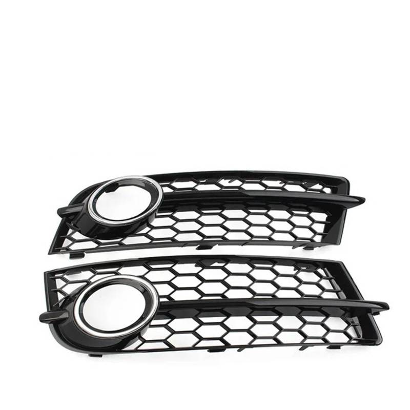 Kühlergrill Grill Honeycomb Mesh HEX Auto Nebel Lampe Grille Für TT Für 8J 2006-2014 Front Stoßstange Licht Grill Abdeckung Außen Autos Zubehör Werkzeuge Grill Kühlergrill Vorne(Chrome Silver) von BIISVM